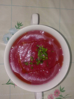 Una foto de Gazpacho de remolacha