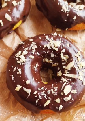 Foto principal de Donuts de calabaza y cobertura de chocolate