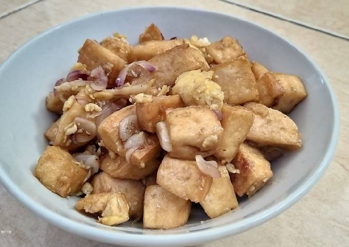 Tahu telur orek saus tiram