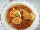 Egg Tofu asam manis dengan sosis