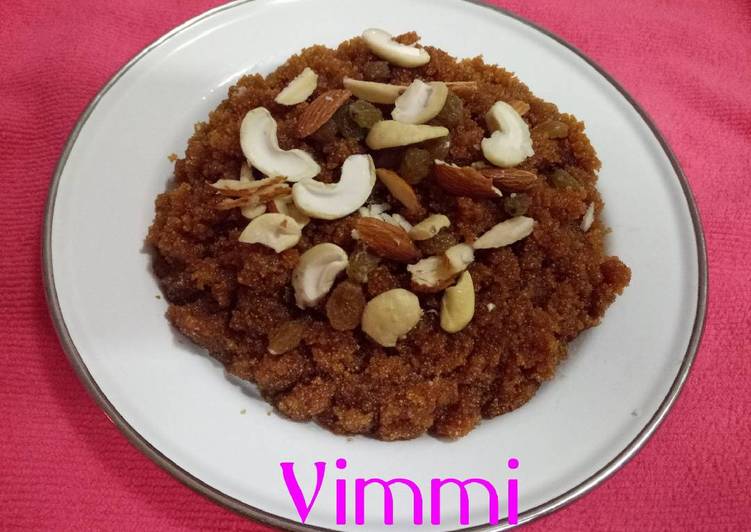 Caramelized suji /rava halwa