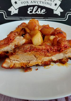 Krumpliágyon sült sertés császárhús recept fotója