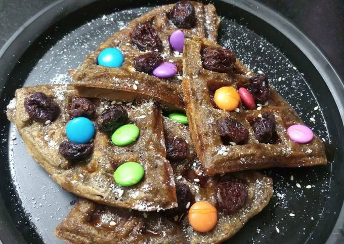 Vegan chocolate waffle