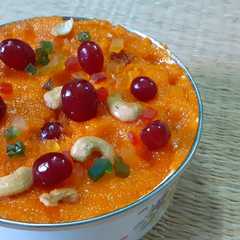 A picture of ரவை கேசரி (ravai kesari recipe in Tamil).