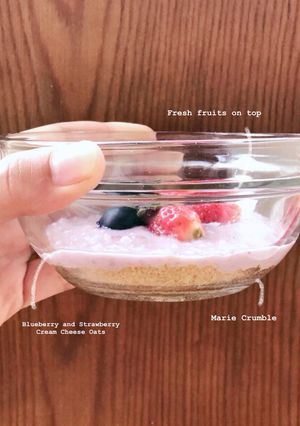 Foto resep [MPASI] Berries Cream Cheese Oats Cake