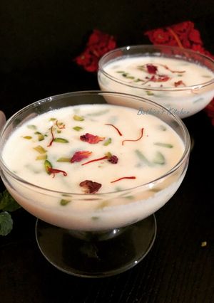 A picture of Chanar Payesh (Paneer Kheer, Cottage Cheese Pudding).
