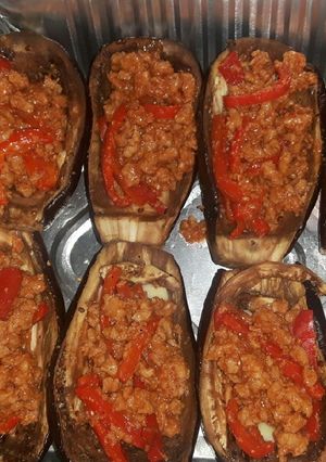 Una foto de Berenjenas rellenas, al horno
