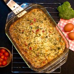 A picture of Peppery Crustless quiche.