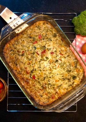 A picture of Peppery Crustless quiche.