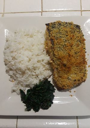 A picture of Panko Crusted Honey Mustard Salmon.