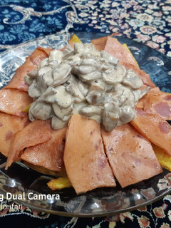 عکسی از دستور سیب زمینی ویژه با ژامبون تنوری