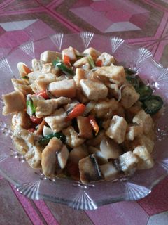 Foto resep Oseng tahu+ikan asin telang cabe ijo