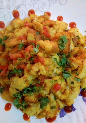 A picture of Bread upma.