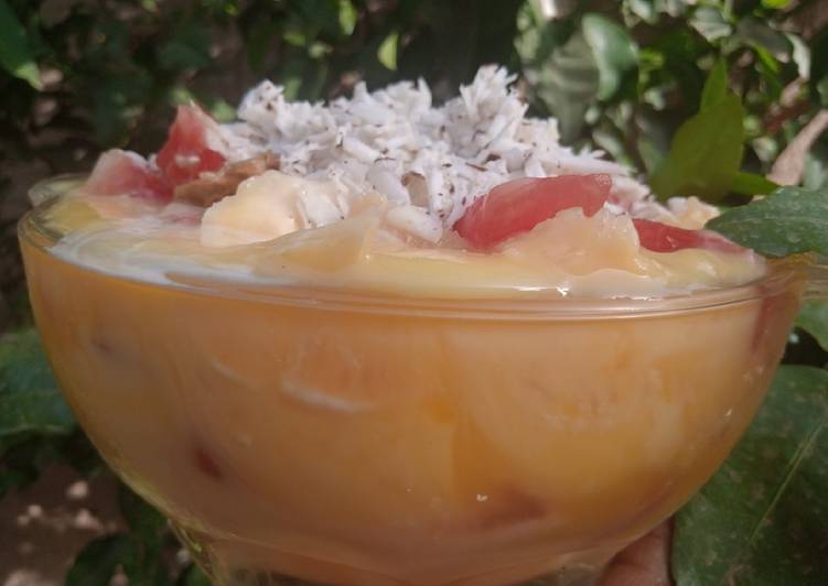 Steps to Prepare Appetizing Fruits custard | Easy Recipe For Collage Students