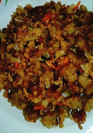 Una foto de Migas manchegas, mi versión vegana.