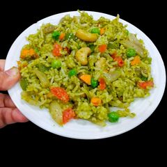 A picture of Leftover Coriander Rice /Pulao.