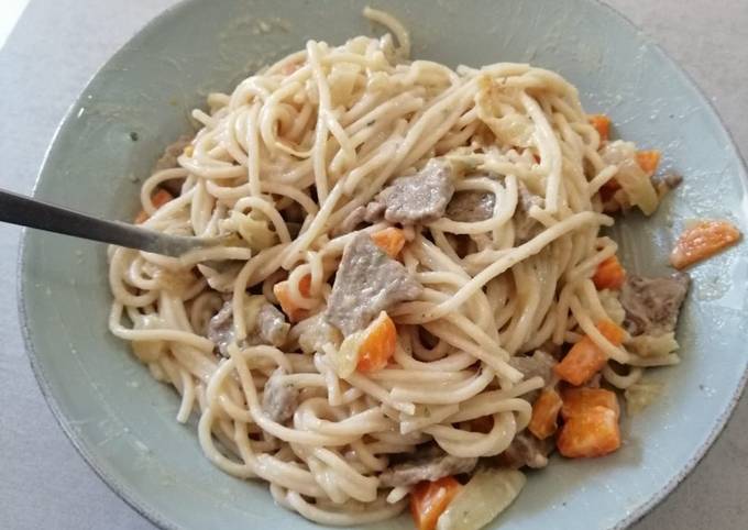 Espaguetis con bechamel vegana (sin lactosa/ sin histamina/ sin gluten)  Receta de Claudia Ma- Cookpad