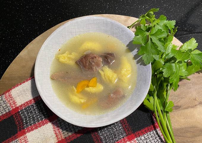 Суп из утки с клёцками