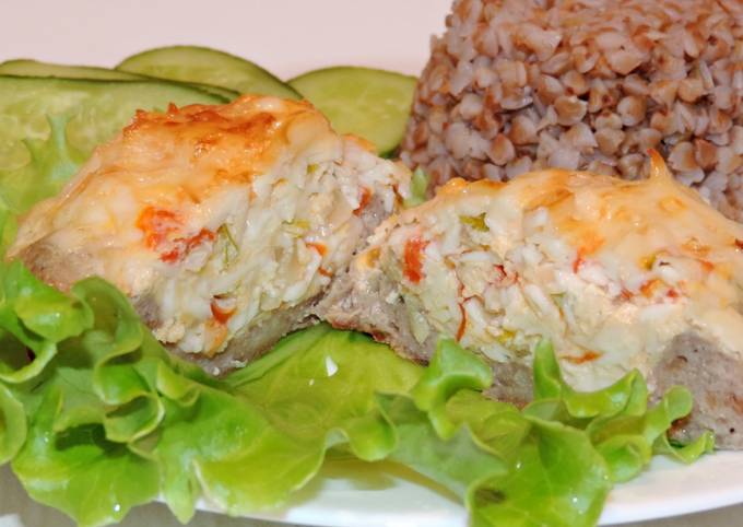 Гнезда из фарша в духовке с помидорами и сыром пошаговый