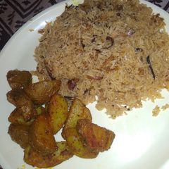 A picture of Bugha chawal pulao.
