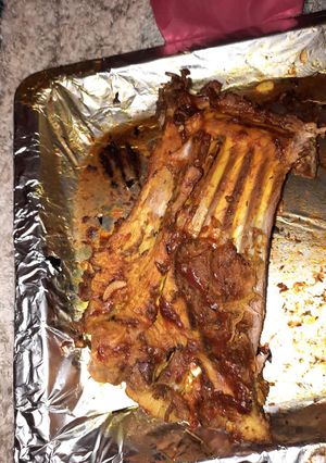 A picture of Bbq ribs(Goat).