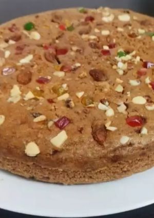A picture of Wheat flour, dry fruits cake.