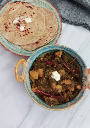 A picture of Spinach Bhurji (Palak Aloo Bhurji).