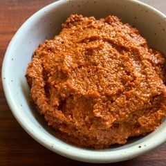 A picture of Red Capsicum & Walnut Dip (Muhammara).