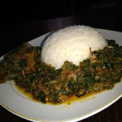 A picture of Rice and vegetable.