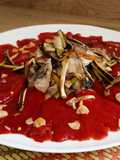 Salteado de caballa con pimientos de piquillo