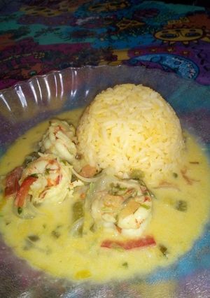 Una foto de Encocado de langostino