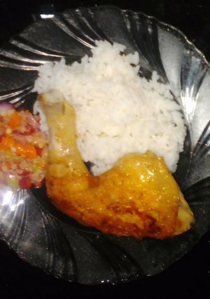 Foto resep Ayam bumbu bawang putih garam dan sambel matah simpel