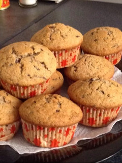 Una foto de Muffins con pepitas de chocolate