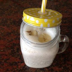A picture of Ragi Banana Almond Milkshake.
