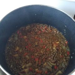 A picture of Nana's Lentil Soup.