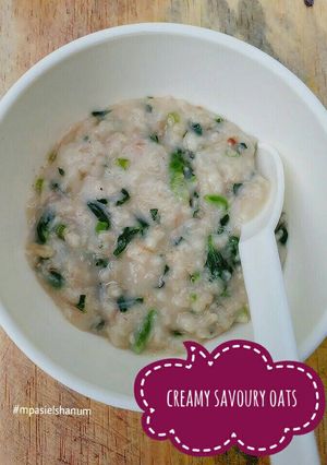 Foto resep Creamy savoury oats (mpasi 12mos+)