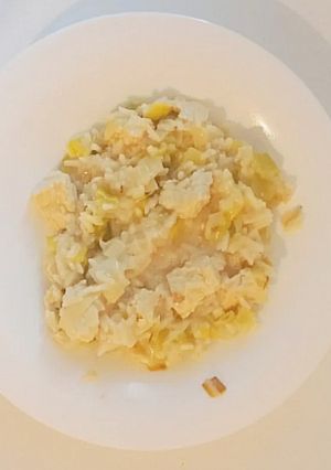 Une photo de Risotto veggie poireau tofu