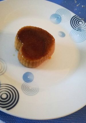 Una foto de Flan de manzana al microondas