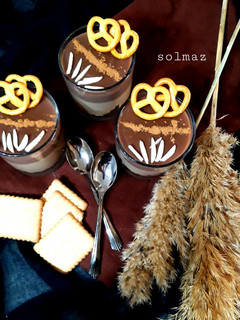 عکسی از دستور دسر دو رنگ نسکافه ای solmaz