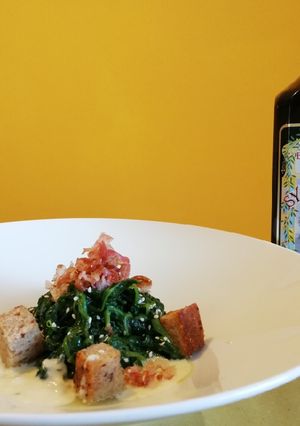 Foto di Fonduta di erborinato con guanciale ed erbette