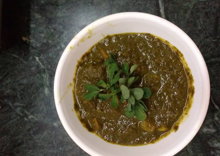 Easiest Way to Prepare Quick Aloo with green palak gravy