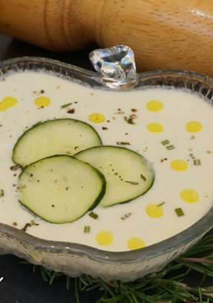 Una foto de Crema fría de pepino