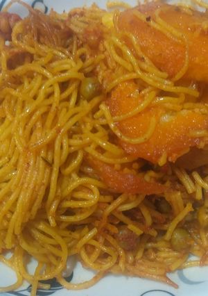 عکسی از دستور ماکارونی با نخود فرنگی 😋