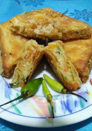 Foto resep Crackers Goreng isi Ragout Keju