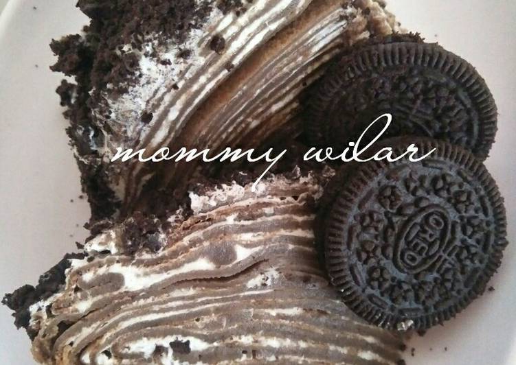 Resep Oreo Crepe Cake Anti Gagal