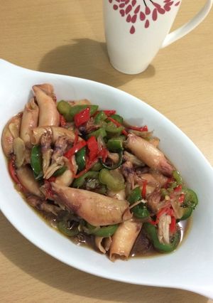 Foto resep Cumi asin pedas