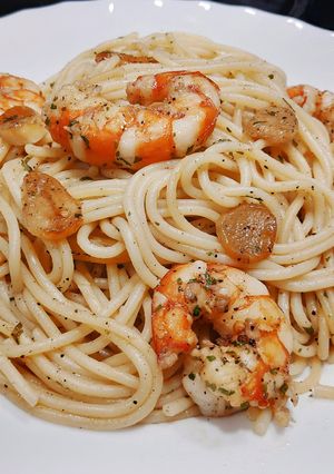 Una foto de Espaguetis con Langostinos