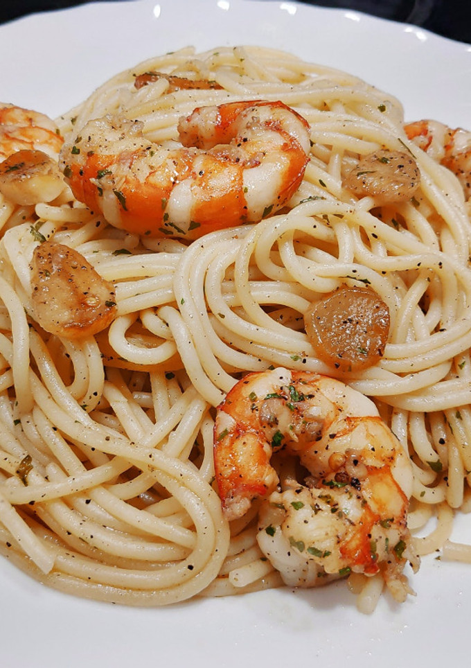 Una foto de Espaguetis con Langostinos