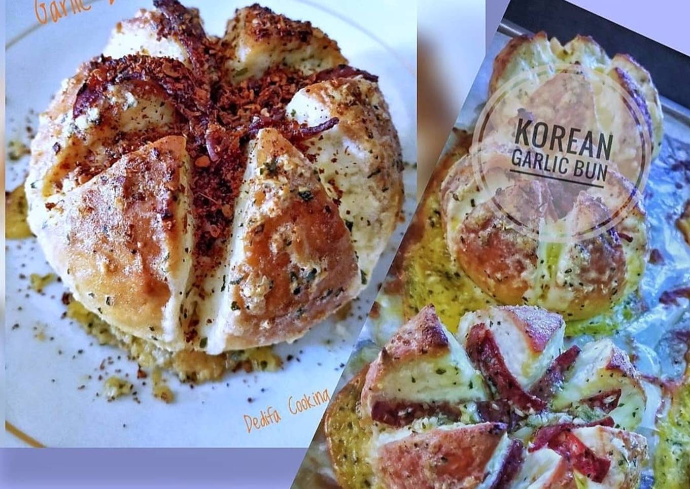 73. Korean Garlic Bun with Pepperoni & Chili Flakes