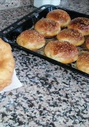 صورة لوصفة كرص او سفنج او خبز الهامبرغر بعجينة واحدة بطريقة شيماء ام براء